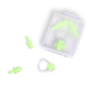 Ensemble de bouchons d'oreilles en silicone et pince-nez pour la natation, accessoire de natation souple et étanche, emballage en boîte - Product Image 2