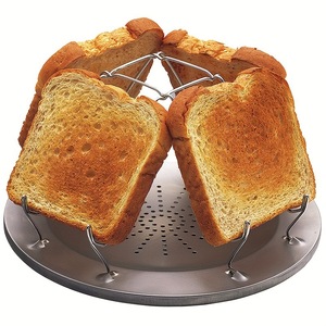 Stainless Steel Toast Rack 4 Piece Foldable Portable Round Bread Holder For <b>Kitchen</b> <b>Camping</b> Use - Product Image 4