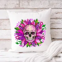 Fer sur le guerrier du cancer du sein en octobre nous portons un logo rose combat espoir goules effrayer le cancer DTF autocollant de transfert pour les vêtements