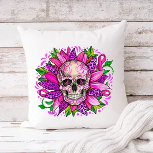 Fer sur le guerrier du <span class=keywords><strong>cancer</strong></span> du <span class=keywords><strong>sein</strong></span> en octobre nous portons un logo rose combat espoir goules effrayer le <span class=keywords><strong>cancer</strong></span> DTF autocollant de transfert pour les vêtements - Product Image 2