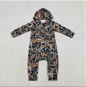 Sudadera con capucha y cremallera para bebé, modelo LR2815, color marrón oscuro con estampado de camuflaje - Product Image 3