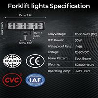 Luz de Advertencia Lateral para Montacargas de Alta Luminosidad, 30W, Triple Lente, Haz de Luz Rojo y Azul para Control de Seguridad en Pasillos de Almacenes