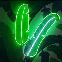 Dropshipping No quantité minimale de commande Green Monstera Leaf Neon Sign Custom Acrylic Led Light Flower Plants for Shop Home Bedroom Wall Art Decor