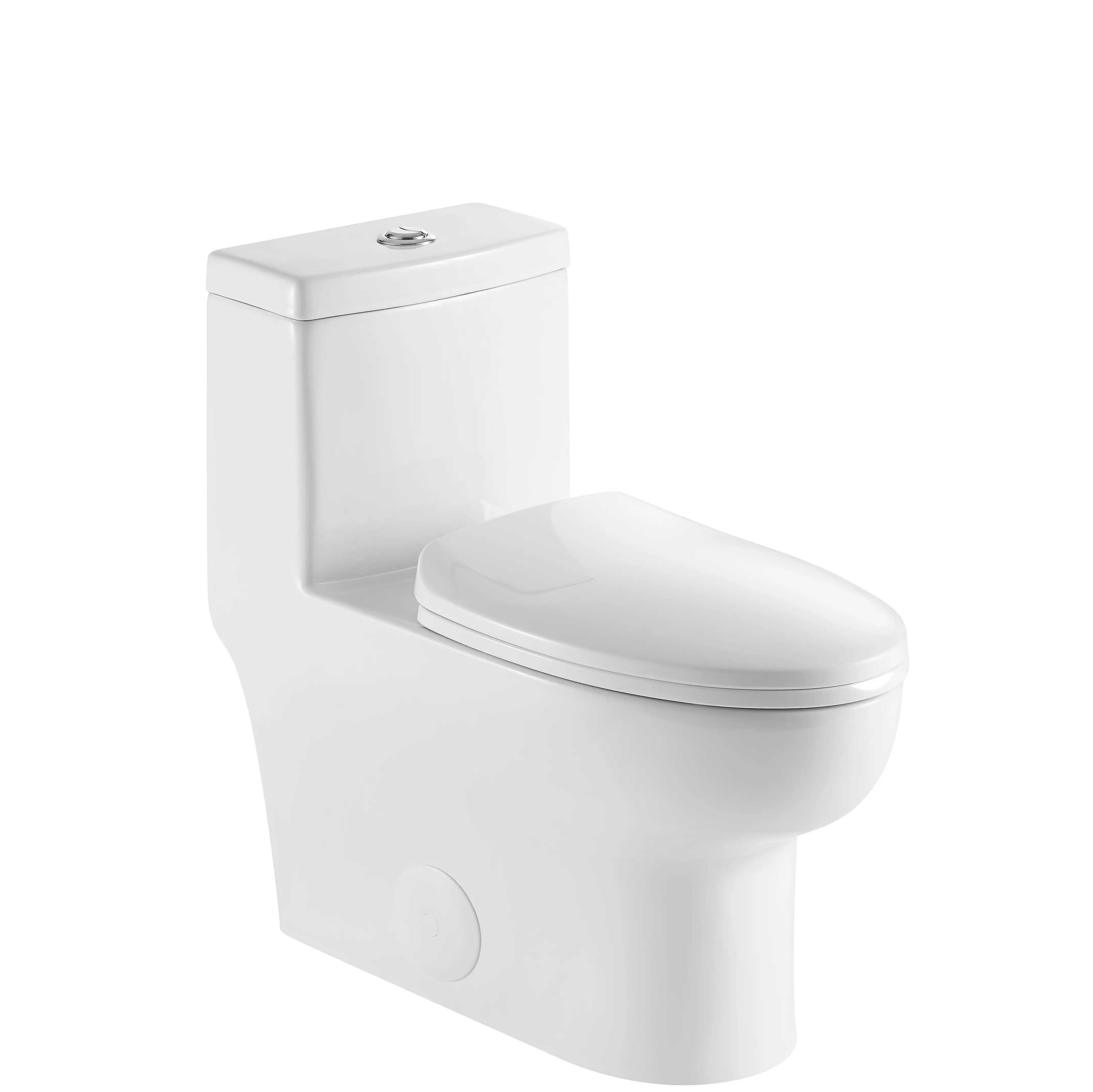 Toilette monobloc ronde en céramique de bonne qualité pour salle de bain