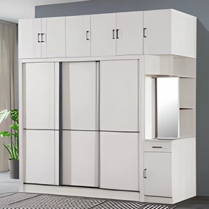 Armoire Moderne Grande Capacité en Bois Massif Durable avec Penderie et Tiroirs pour la Maison, l'Hôtel ou la Villa - Product Image 1