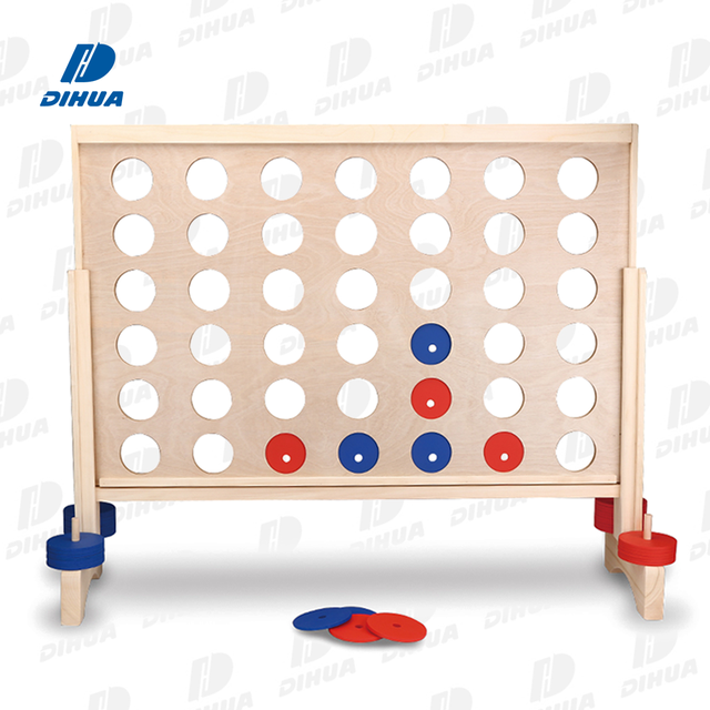 Happy Earth Jumbo Wooden 4 in a Row Game for Teens & Family Outdoor Yard Game
