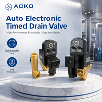 Vanne de vidange électronique automatique temporisée, étanche IP65, corps en laiton, double minuterie réglable, pour compresseur d'air