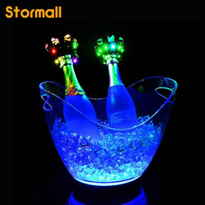 Seau à glace LED rechargeable en acrylique lumineux moderne avec logo pour les fêtes, grande capacité - Product Image 2