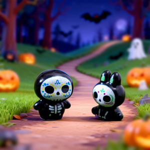 Nouvelle figurine miniature fantôme mignon du Jour des Morts - Décoration DIY pour micro-paysage, ornement de tableau de bord de voiture miniature, en vrac - Product Image 3