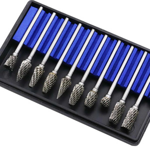 Nouvel ensemble de 10 fraises rotatives en carbure de tungstène à tige de 1/8 po, double coupe diamantée, pour outils <span class=keywords><strong>Dremel</strong></span> et meuleuses électriques - Product Image 5