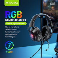 BAVIN BH63 Headset Gaming mikrofon AAC penutup telinga tertutup 50mm suara HiFi On-Ear & Over-Ear