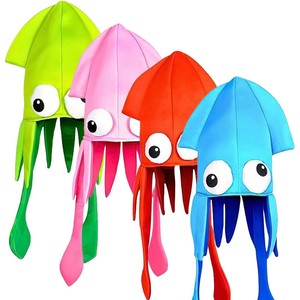 Usine personnalisé hommes femmes calmar chapeau coloré pieuvre chapeaux grand fou Animal de mer chapeau arc-en-ciel Costume accessoires - Product Image 1