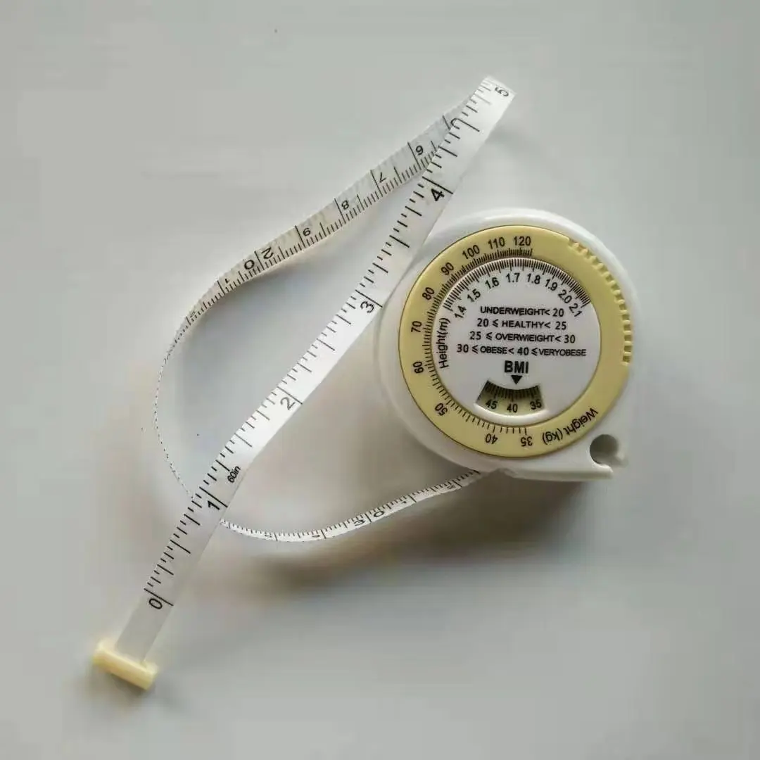 Misura del nastro in vita da 1.5m 60 pollici misura del corpo in plastica personalizzata con scala Bmi per una comoda misurazione domestica