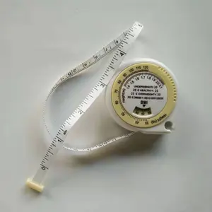Cinta métrica de cintura de 1,5 m y 60 pulgadas, cinta métrica de cuerpo de plástico personalizada con escala Bmi para una medición conveniente en el hogar