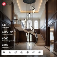 Lustre moderne pour la maison à 18/26/32 lumières, luminaire suspendu pour escalier, lampes d'escalier pour villa, lampes suspendues LED pour salon d'appartement duplex