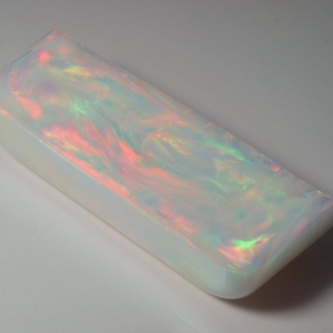 โอปอลสีขาวออโรร่าสังเคราะห์แบบหยาบ เกรดสำหรับเจียระไน ทำเป็นลูกปัด - Product Image 2