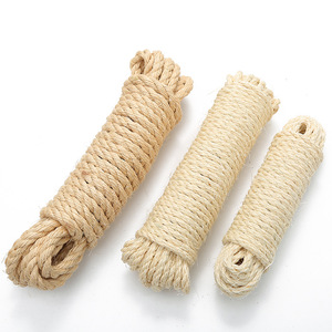 Tali <span class=keywords><strong>Sisal</strong></span> 1/4 inci 6mm fleksibel ramah lingkungan Biodegradable DIY kucing gores memperbaiki tiang penggaruk menara pengganti serat - Product Image 3