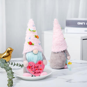 Hot Sale Custom ized Happy Muttertag Dekorationen Geschenke Plüsch Rosa Muttertag Gnome Mit Herz - Product Image 1