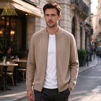 Cardigan en cachemire tricoté de luxe à col montant et manches raglan, couleur unie, coupe ample, vêtement d'extérieur chaud pour commande en gros