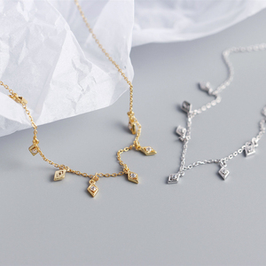 Trang Sức Nữ Mới Nhất Vòng Cổ Bạc Sterling 925 Vòng Cổ Kim Cương Zircon Collier Femme - Product Image 4