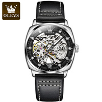 Olevs Hot Sale China Lieferanten Benutzer definiertes Logo Low Moq Mode Handgelenk Qualität Quadrat Automatische Mechanische Luxus uhr