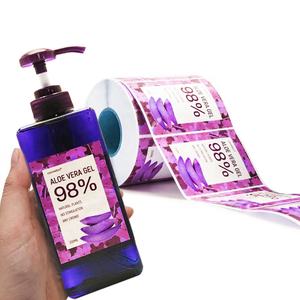 Op maat gemaakte waterdichte cosmetische logo stickers van vinyl met gouden folie, shampoo stickers op rol, productlabels voor flessen - Product Image 2