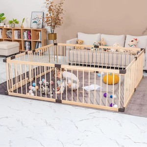 <span class=keywords><strong>Parc</strong></span> de jeu réglable extra large en bois pour bébé, <span class=keywords><strong>parc</strong></span> de jeu portable, barrière de jeu pliable pour bébés et tout-petits - Product Image 6