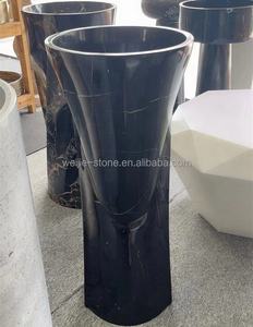 창조적 인 스타일 위생 도자기 열 성형 Rosso Levanto 돌 바닥 장착 독립형 분지 빨간 대리석 욕실 싱크 - Product Image 3