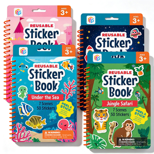 Livres d'autocollants réutilisables personnalisés pour enfants, autocollants en silicone amovibles autocollants, meilleurs cadeaux, jouets éducatifs pour enfants - Product Image 1