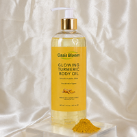 Gel Douche Corporel Marque Blanche Éclaircissant au Curcuma et Vitamine C, Gommage Corporel Herbal Revitalisant, Lotion Corporelle Éclaircissante et Unifiante