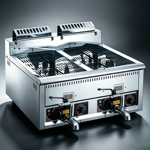 <span class=keywords><strong>Friteuse</strong></span> à <span class=keywords><strong>gaz</strong></span> professionnelle encastrable 12L+12L pour poulet et garri, à air chaud - Product Image 2
