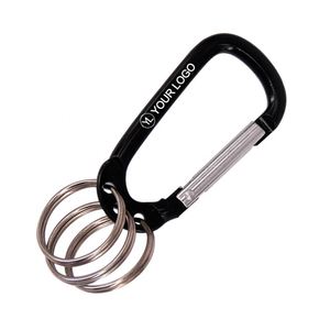 Custom Logo Lightweight Aluminum Carabiner Keychain D Shaped Spring Clip Hook For Tradeshow Giveaways - Product Image 1