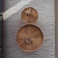 Table basse ronde en bois massif de style Wabi-Sabi, salon, maison, petit appartement, design artistique créatif, haut de gamme, moderne