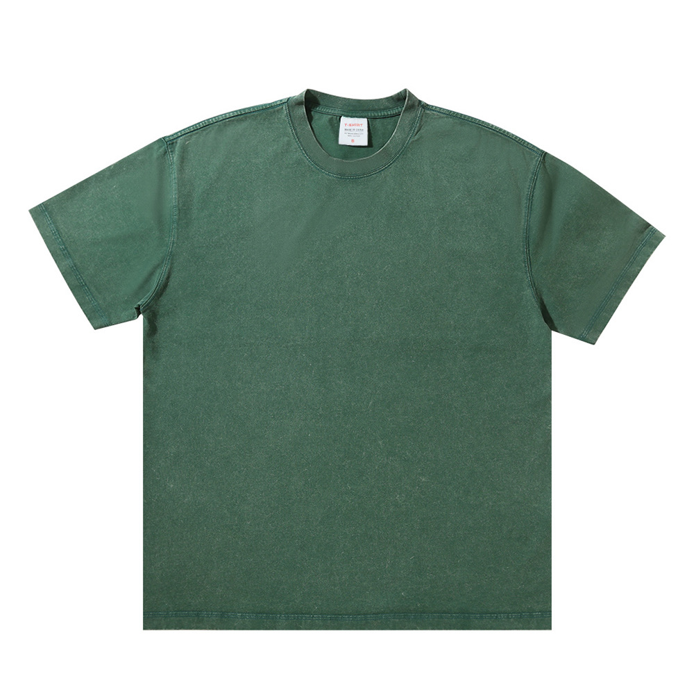 New 300g short sleeve shirt-dark green
