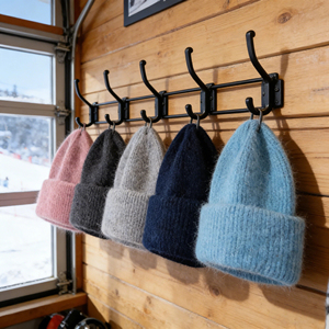 Oem New Fashion in Stock 100% Merino Wool Unisex Custom Logo Soft Thick Cashmere Knit Cuffed Warm <strong>Fleece</strong> Beanie <strong>Hat</strong> - Product Image 1