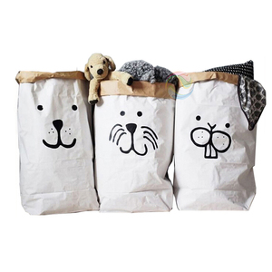Big Size Double-deck Kraft Paper Store Clothes Toy Storage Bag