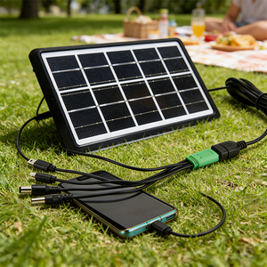 Hot Sale 3W 6W Portable Solar Power Bank Fast Charging Mini IP65 Rating Solar Panels for Garden Emergency <b>Lighting</b> System - Product Image 1
