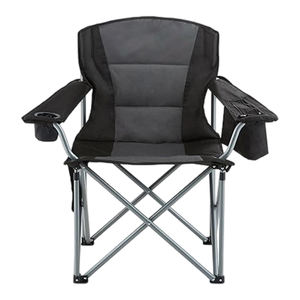 كرسي خارجي كبير الحجم من كيجي للتخييم والشواطئ والحدائق، أثاث محمول للحدائق مع وسادة مبطنة وحامل أكواب ومبرد معدني - Product Image 3