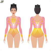 Justaucorps de gymnastique artistique à manches longues personnalisés par sublimation, style rose pour enfants et filles, tenue de danse rythmique, disponible au Canada