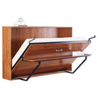 Kit de quincaillerie pour lit Murphy horizontal gain de place, mécanisme combiné robuste et escamotable pour lit et bureau dissimulé, idéal pour la maison et les lofts