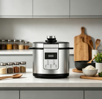 Cuisinière à pression électrique pour usage domestique, coque extérieure en acier inoxydable, préréglages numériques, modes de cuisson multiples, OEM disponible