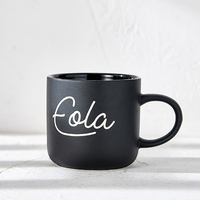 Tasse en céramique mate noire nordique de 300 ml avec logo personnalisé, vente en gros de tasses à café et à thé en céramique, cadeau promotionnel pour entreprises