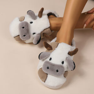 Pantofole da casa Dropshipping simpatico <span class=keywords><strong>animale</strong></span> mucca inverno calde e morbide pantofole per la casa - Product Image 5