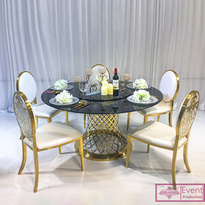 Sedie da Matrimonio Moderne con Schienale in Metallo a Motivo Rosa, <span class=keywords><strong>Mobili</strong></span> da Pranzo in Acciaio Inossidabile per la Casa in Vendita - Product Image 3