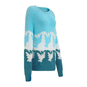 YIYU Maglione in Mohair Blu Lago Morbido e Confortevole, Pullover in Cashmere a Maniche Lunghe, Ultimi Modelli di Maglioni per Ragazze, Ipoallergenico - Product Image 3