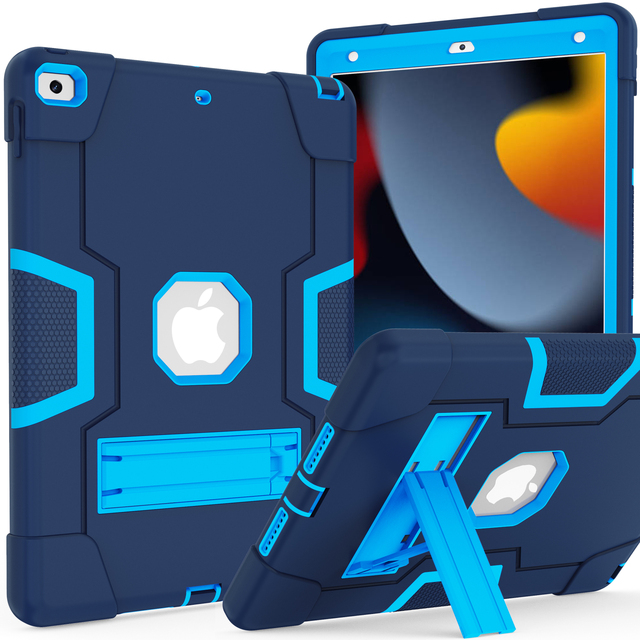 Wesorol Silicone+PC Heavy Duty Shockproof Case for iPad 9th/8th/7th Gen 10.2" Kids with Stand Factory Direct