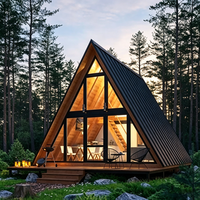 Maison préfabriquée en A de 20 pieds au prix le plus bas, maisons miniatures de luxe en forme triangulaire pour hôtels et commerces, maison préfabriquée