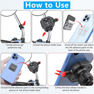 <span class=keywords><strong>Support</strong></span> de téléphone portable de rétroviseur de vélo électrique et de moto à dégagement rapide - Product Image 6