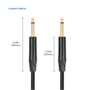 1/4 TS câble blindé <span class=keywords><strong>Double</strong></span> <span class=keywords><strong>couche</strong></span> grand 2 noyaux plaqué or 6.35mm mâle à mâle guitare électrique Console de mixage câble Audio - Product Image 3