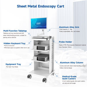 Phong cách công nghiệp nội soi xe đẩy đồ nội thất bệnh viện với im lặng bánh di động thiết bị y tế giỏ hàng vật liệu kim loại - Product Image 4